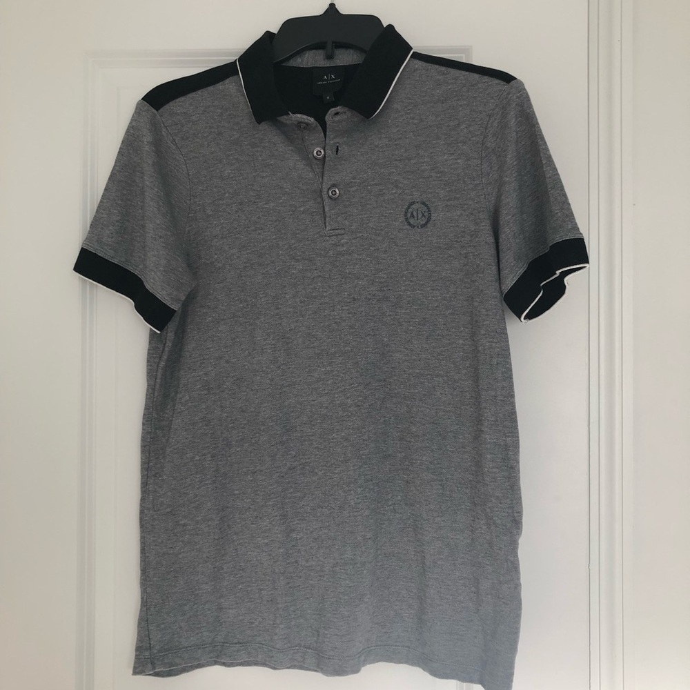 Armani Exchange Men's Grey Polo Shirt